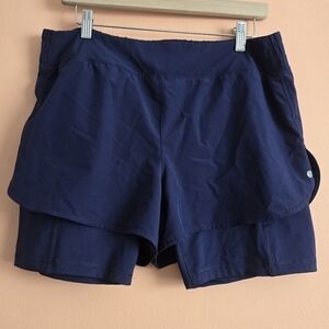 Layer 8 Dark Blue Women's Quick-Dry Athletic Shorts - L